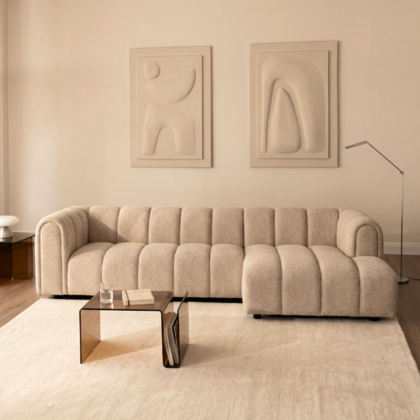 Hoekbank Fay – Beige Rechts