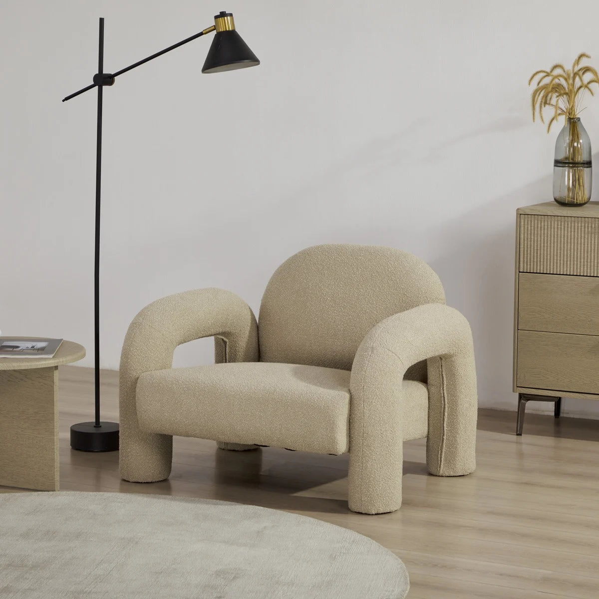 Fauteuil ELARA | Beige Bouclé
