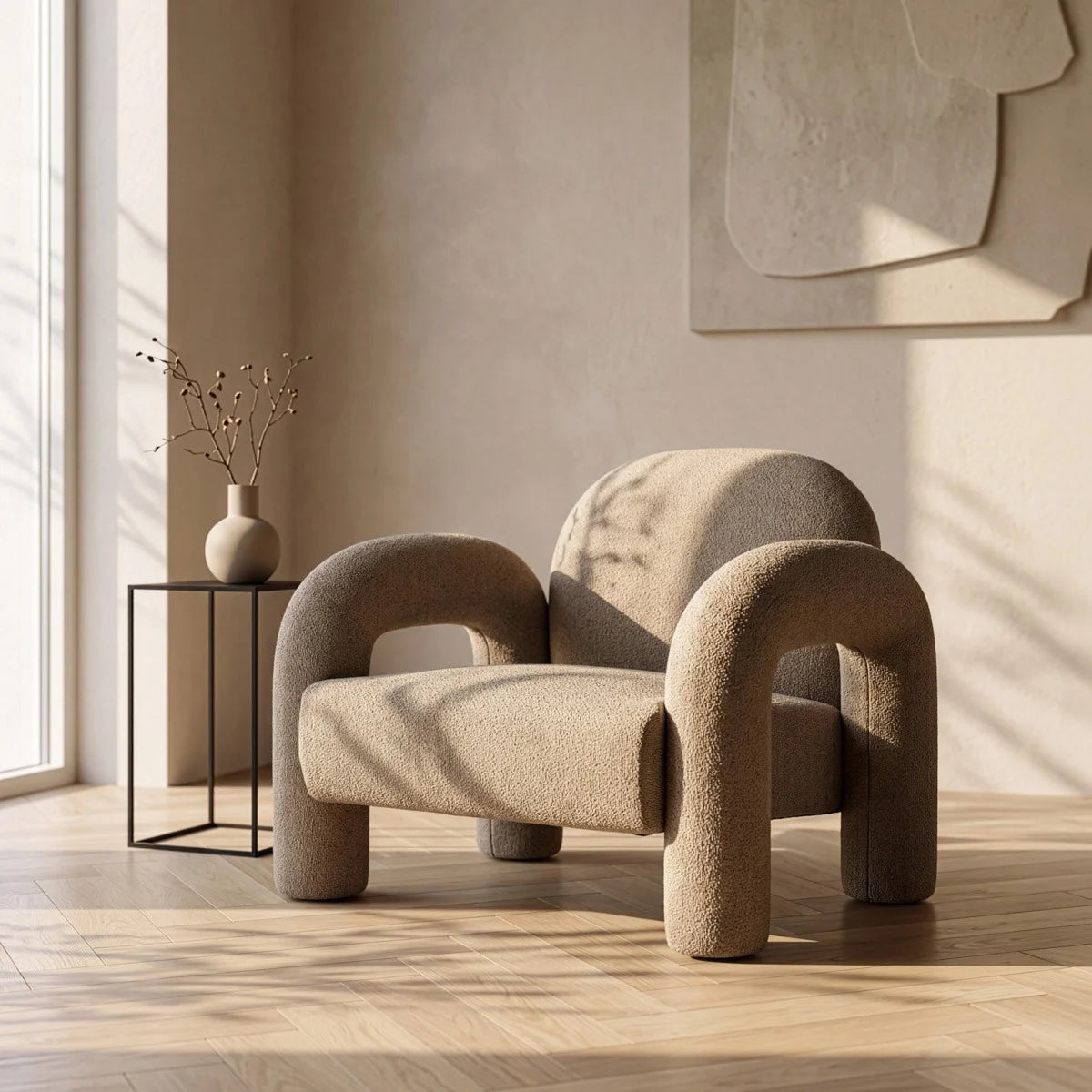 Fauteuil ELARA | Beige Bouclé