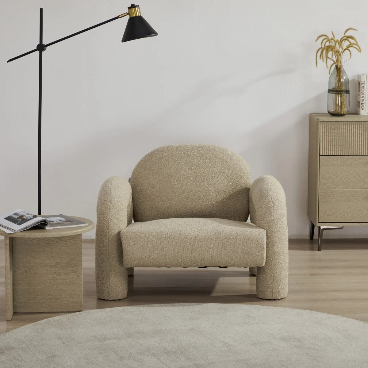 Fauteuil ELARA | Beige Bouclé