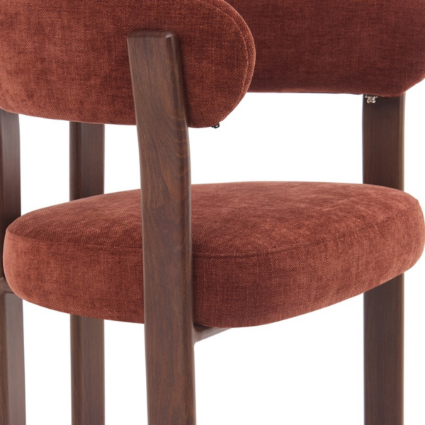 Barkruk Rose – Burgundy met Armleuning