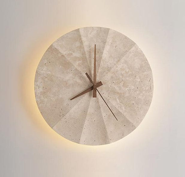 Solara Wandklok – Écht Travertin 23 cm