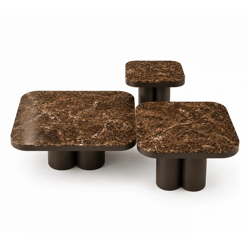 Sorella Salontafel Set van 3 – Marmer Bruin