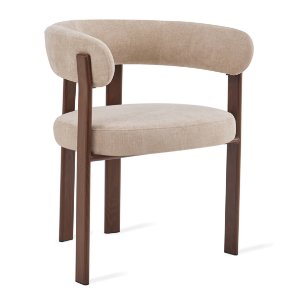 Eetkamerstoel Rose – Beige met Armleuning