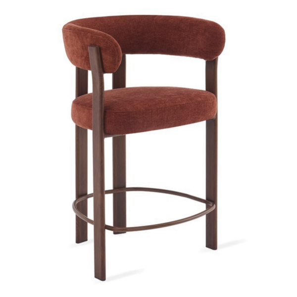 Barkruk Rose – Burgundy met Armleuning