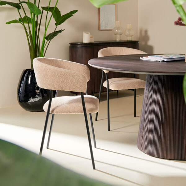 Japandi Eettafel Mokka Rond – Espresso | Ø120 cm