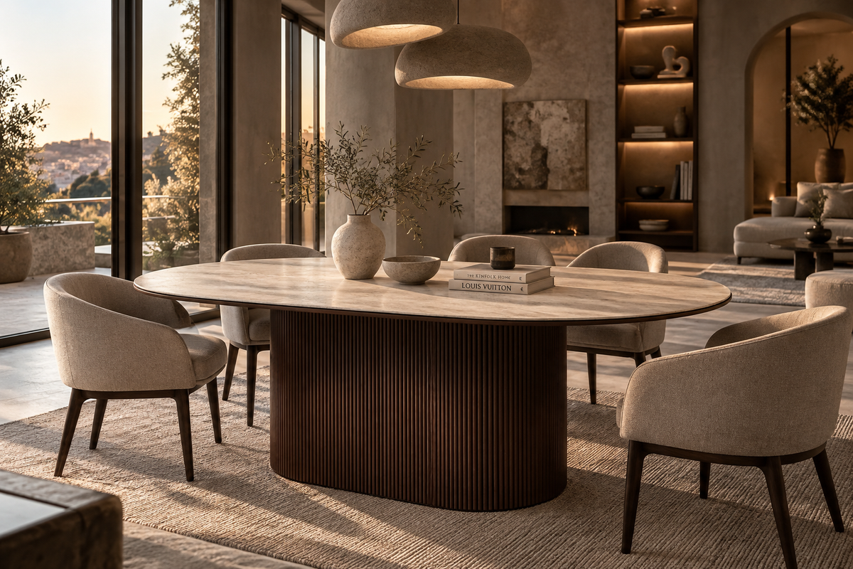 Eettafel NAIRA – Keramiek & Espresso 180x100cm