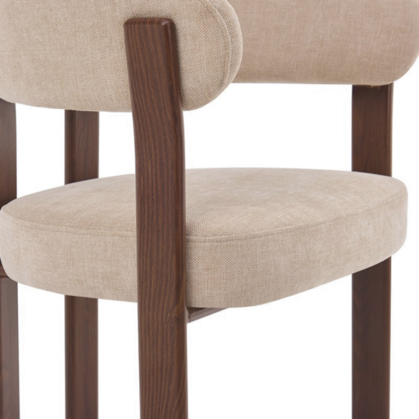Eetkamerstoel Rose – Beige met Armleuning