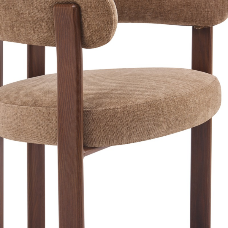 Eetkamerstoel Rose – Taupe met Armleuning