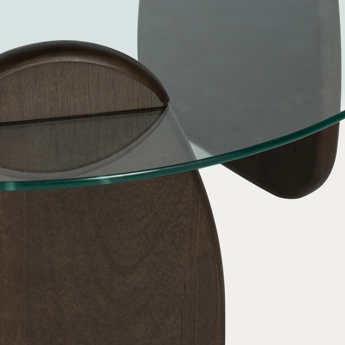 Japandi Stijl Design Salontafel – Donkerbruin Hout & Glas | 80 cm