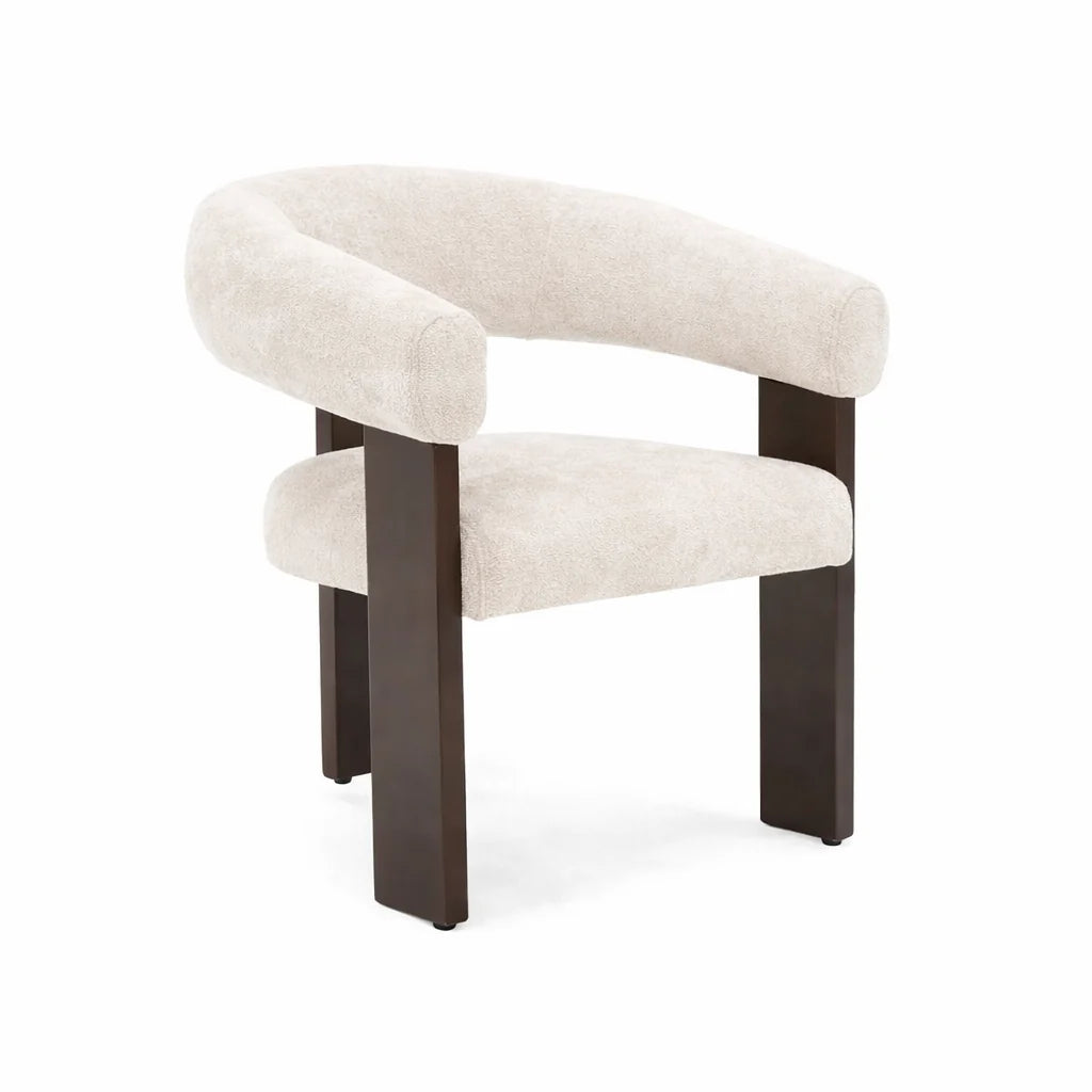 Eetkamerstoel SARA – Taupe & Donkerbruine poten