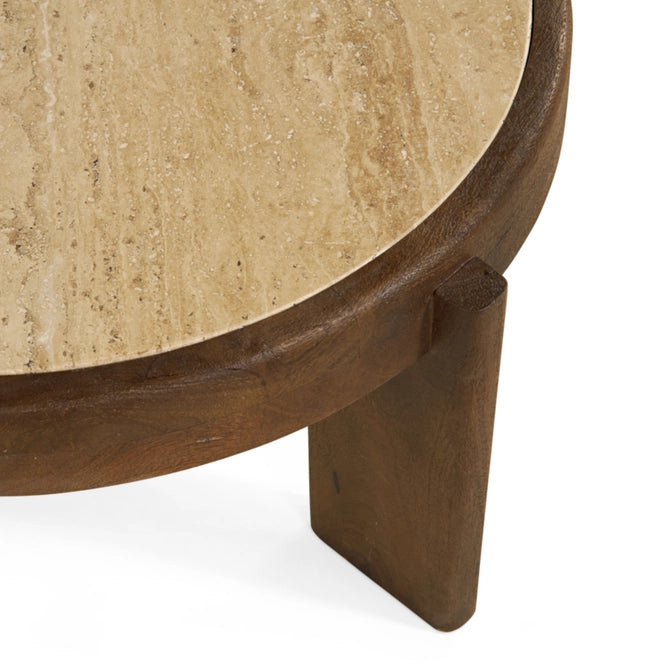 Siena Salontafel – Donkerbruin Mangohout Ø75 cm