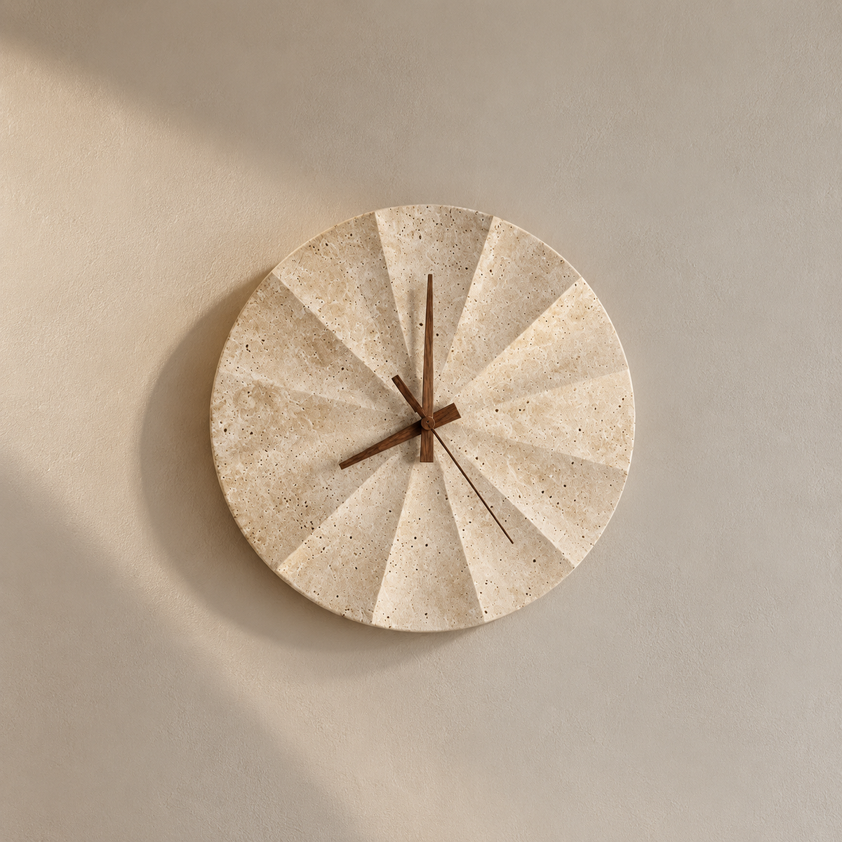 Solara Wandklok – Écht Travertin 23 cm