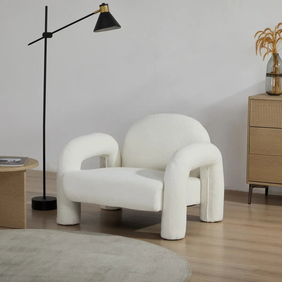 Fauteuil ELARA | Ecru Bouclé