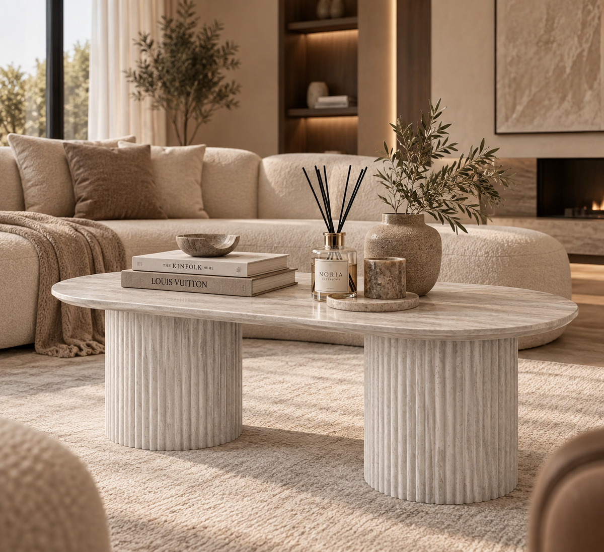 Salontafel AMAYA – Travertin Look