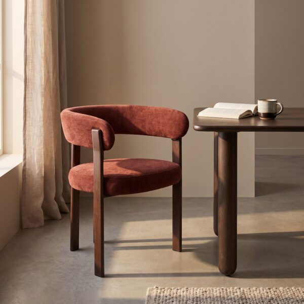 Eetkamerstoel Rose – Burgundy met Armleuning